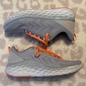 Aetrex Gray Danika Athletic Shoes with Orange Laces, Sz 8.5